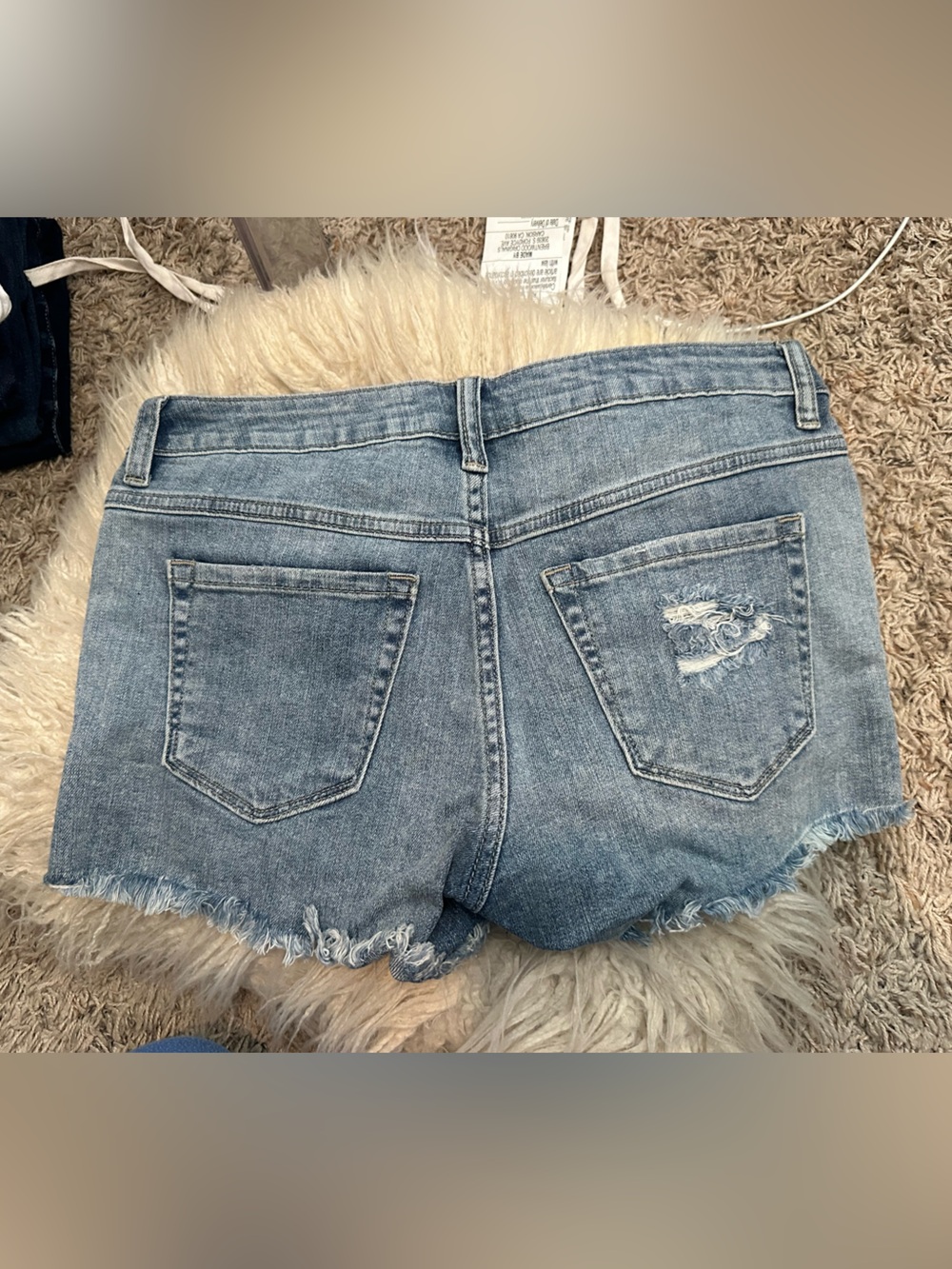 Just USA Light Blue Distressed Denim Cutoff Shorts